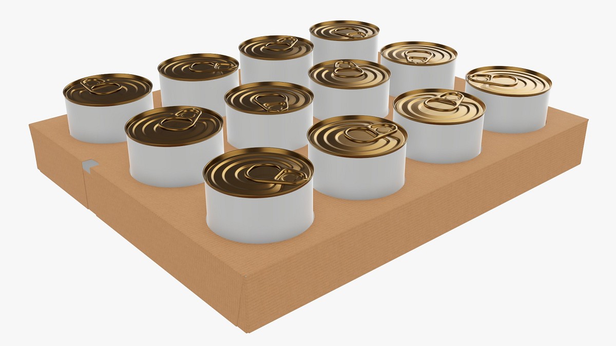 Food tin can shipping tray