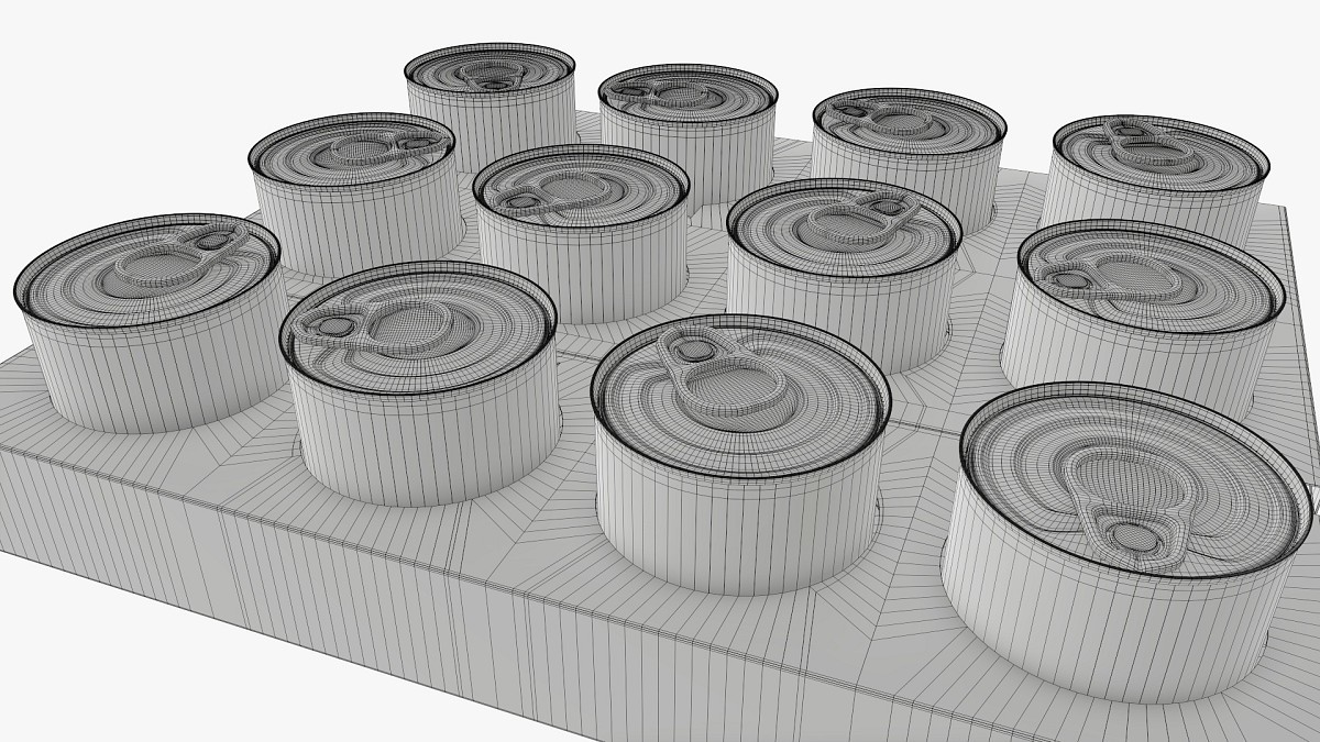 Food tin can shipping tray