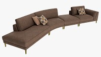 Four section sofa with cushions