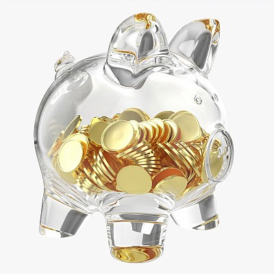 Money Bank With Coins