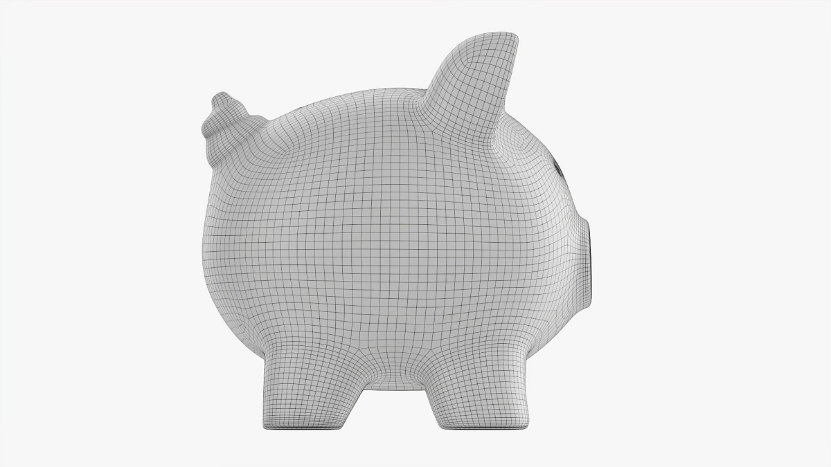 Glass Piggy Money Bank With Coins