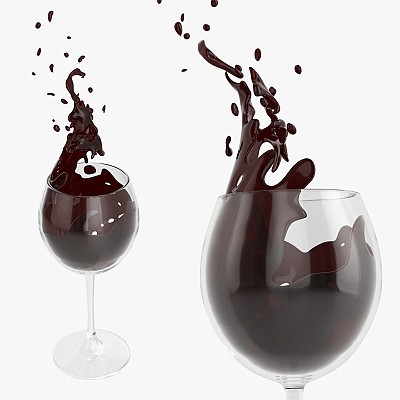 Wine glass splashing out