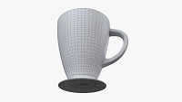 Glass transparent coffee mug with handle 01