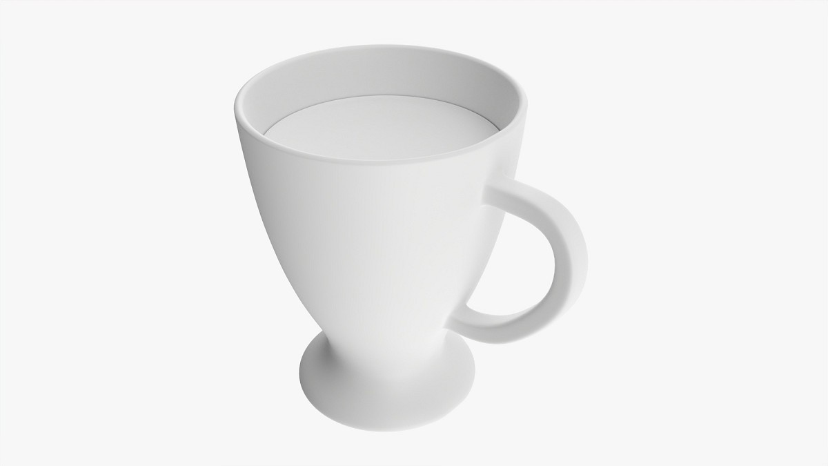 Glass transparent coffee mug with handle 03