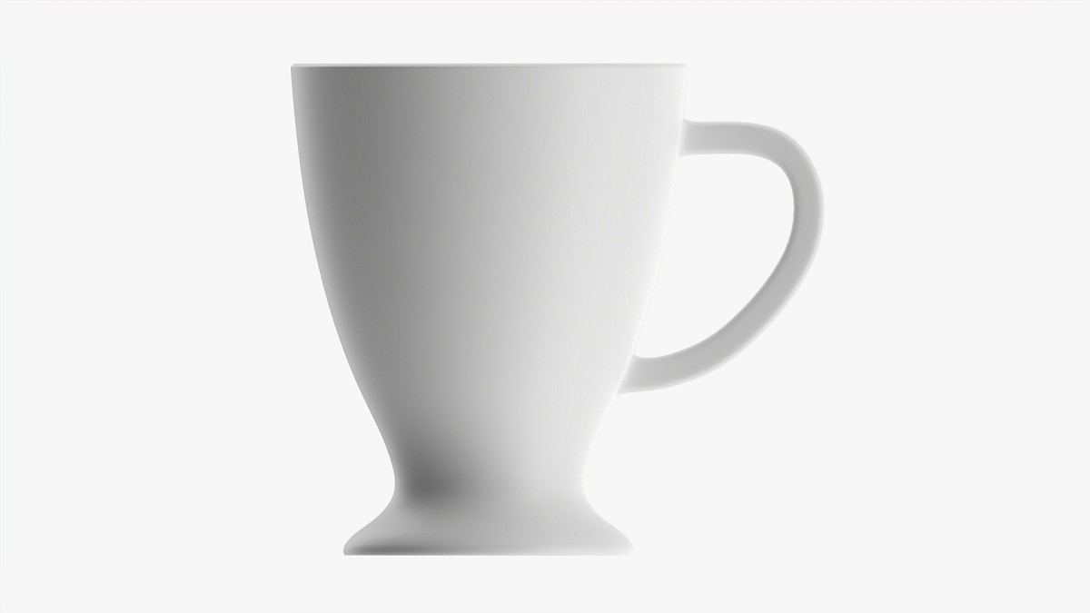 Glass transparent coffee mug with handle 03