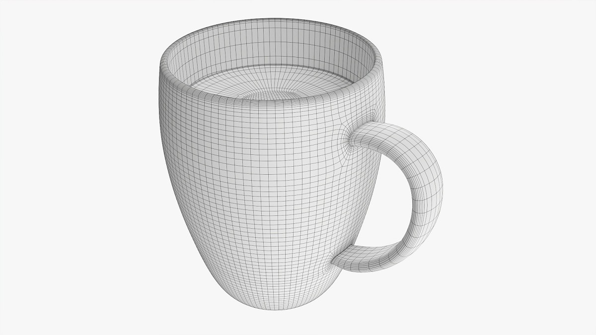 Glass transparent coffee mug with handle 04