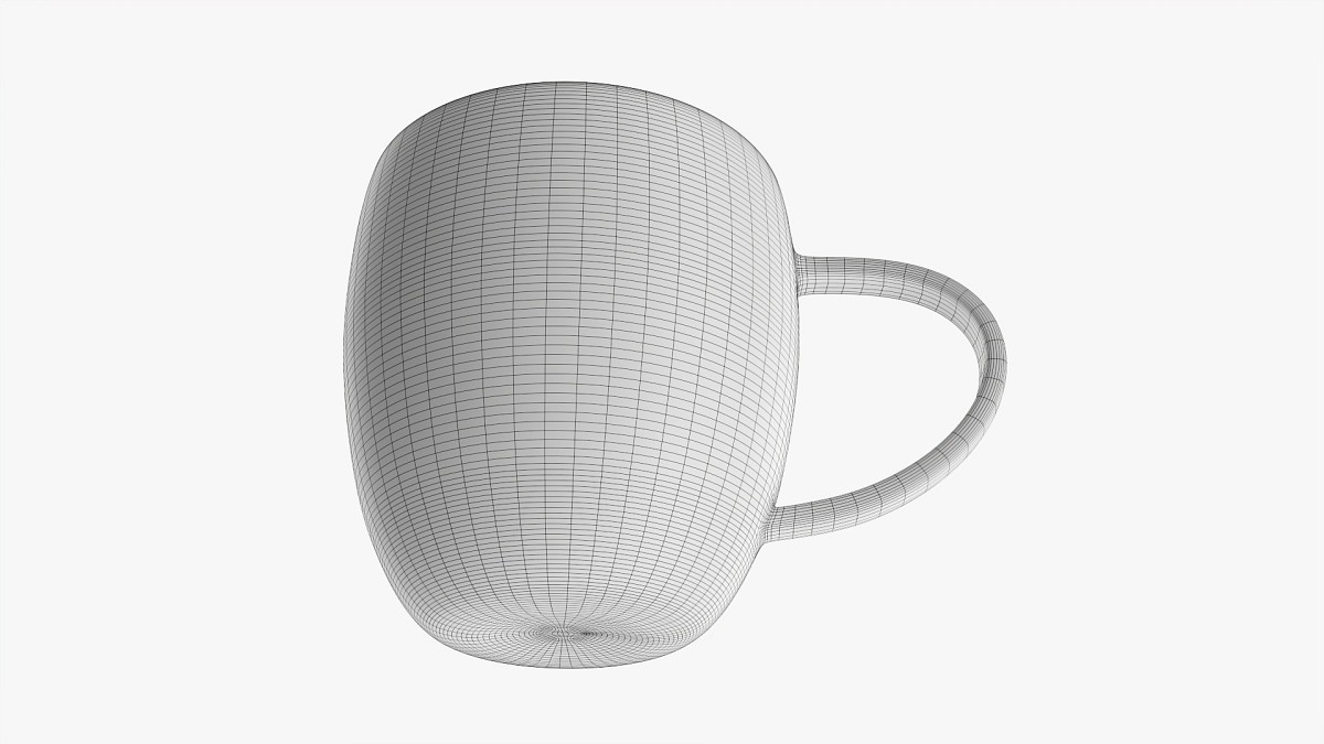 Glass transparent coffee mug with handle 05