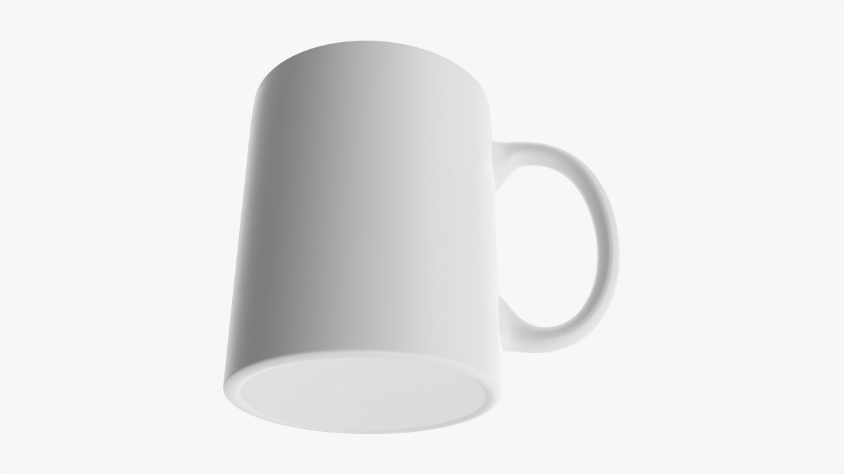 Glass transparent coffee mug with handle 06