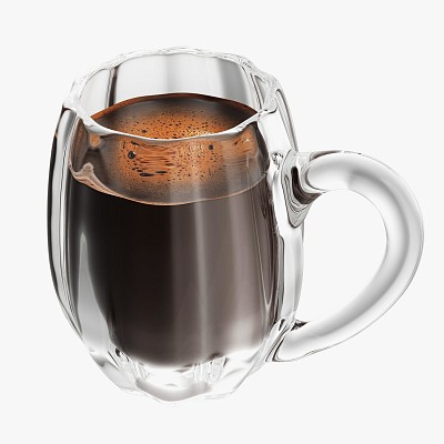Glass mug with handle 08