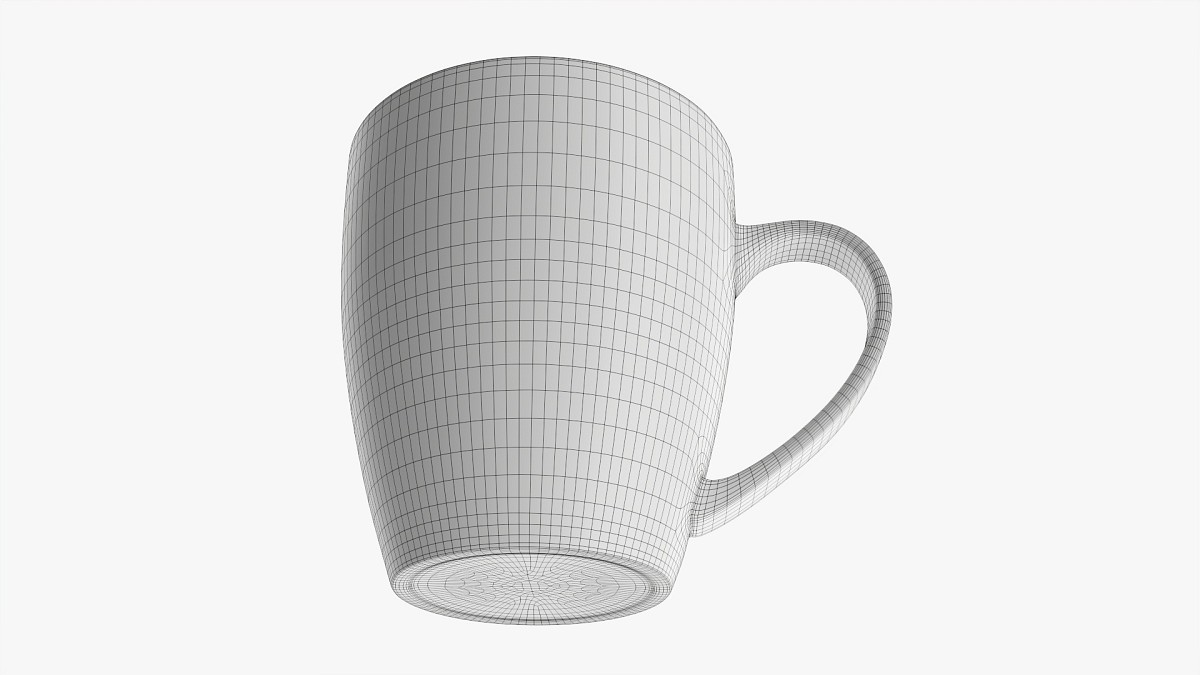 Glass transparent coffee mug with handle 09