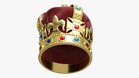 Gold Crown With Gems And Velvet 01