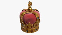 Gold Crown With Gems And Velvet 02