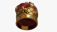 Gold Crown With Gems And Velvet 02