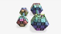Hexagonal rubberized dumbbells 01