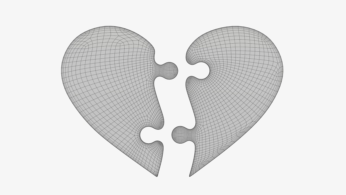 Jigsaw puzzle heart halves