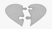 Jigsaw puzzle heart halves