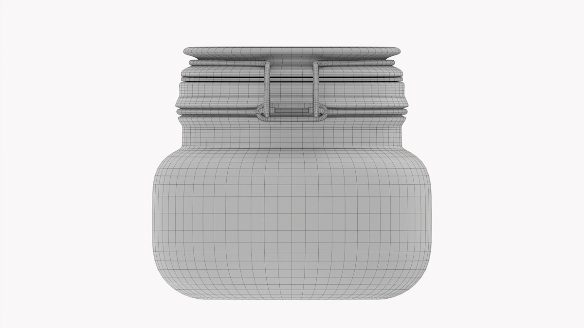Kitchen Glass Jar With Contents 01