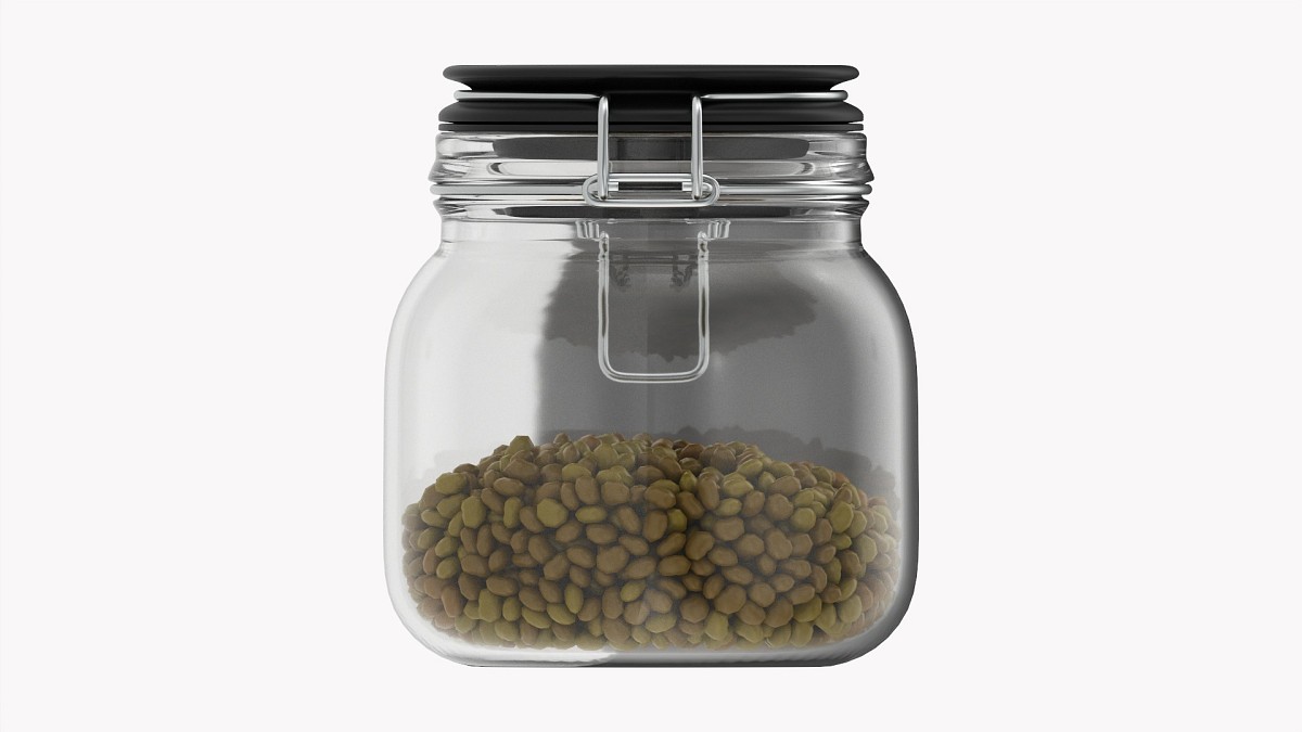 Kitchen Glass Jar With Contents 02