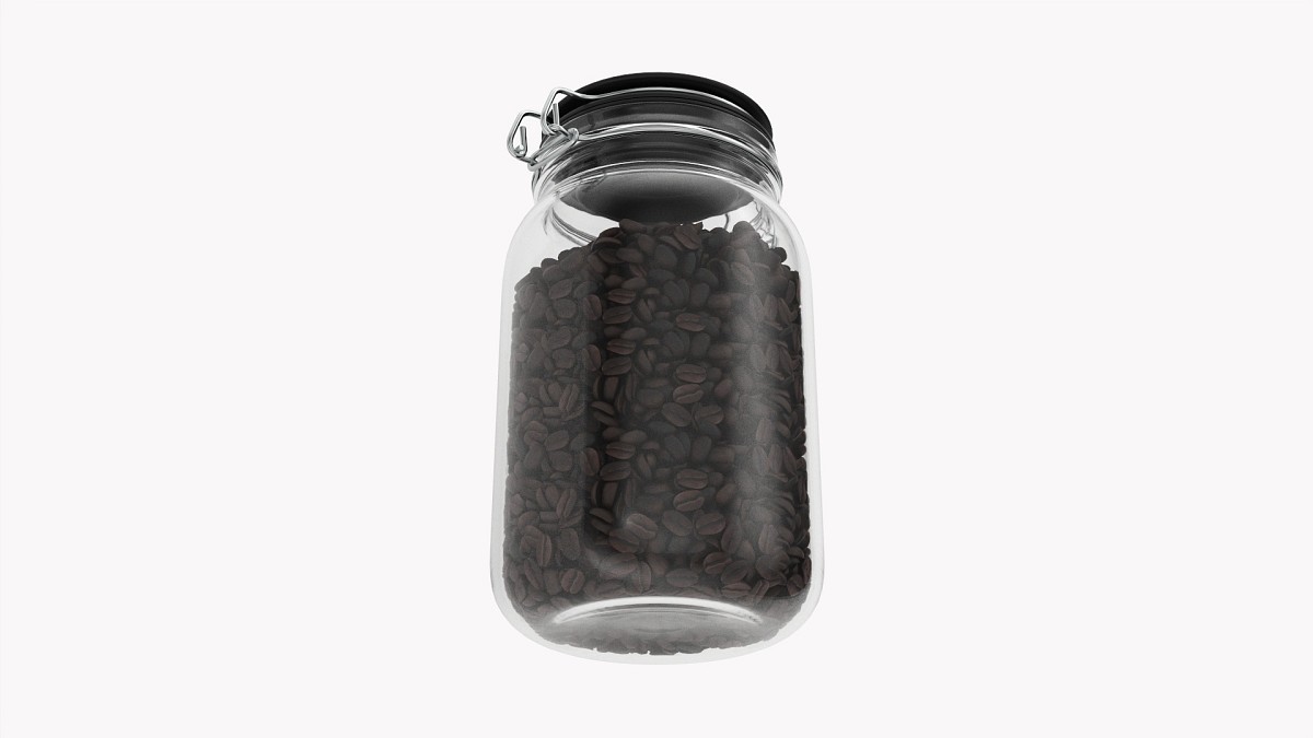 Kitchen Glass Jar With Contents 04