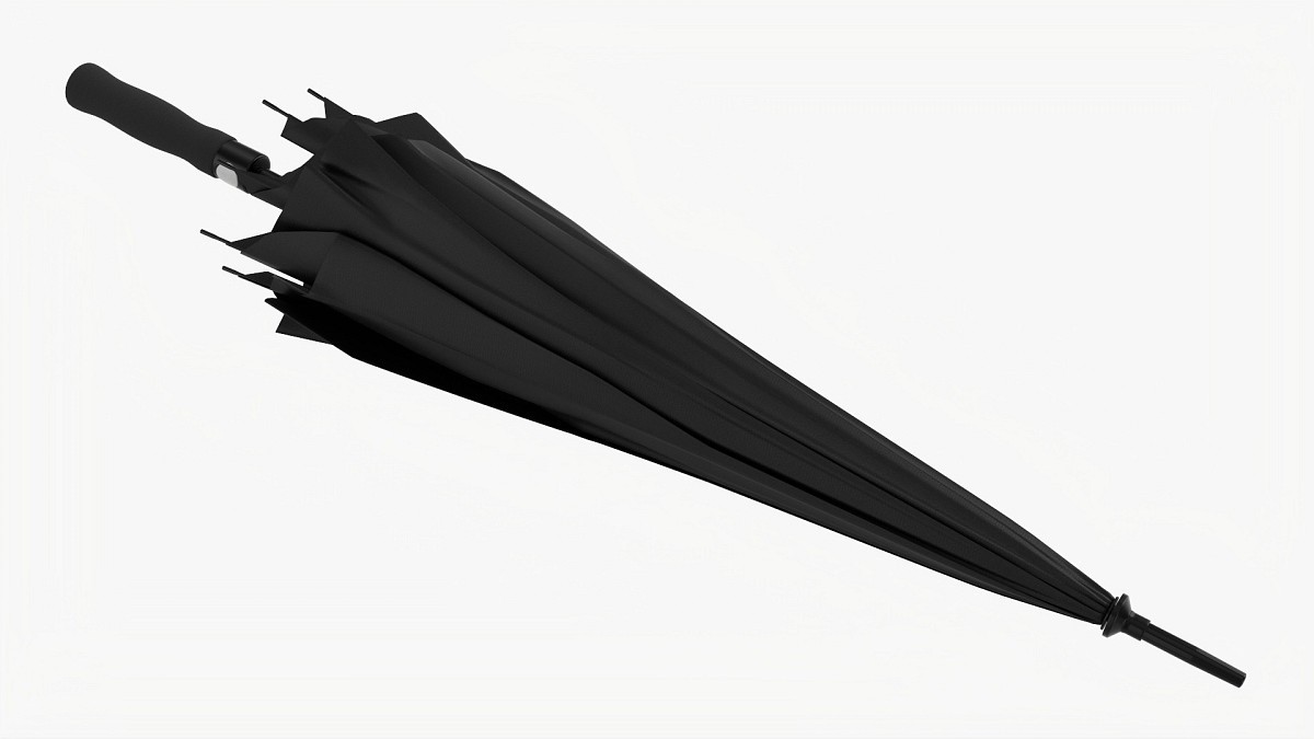 Large Automatic Umbrella Black Folded