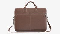 Leather laptop briefcase shoulder travel bag handbag 01