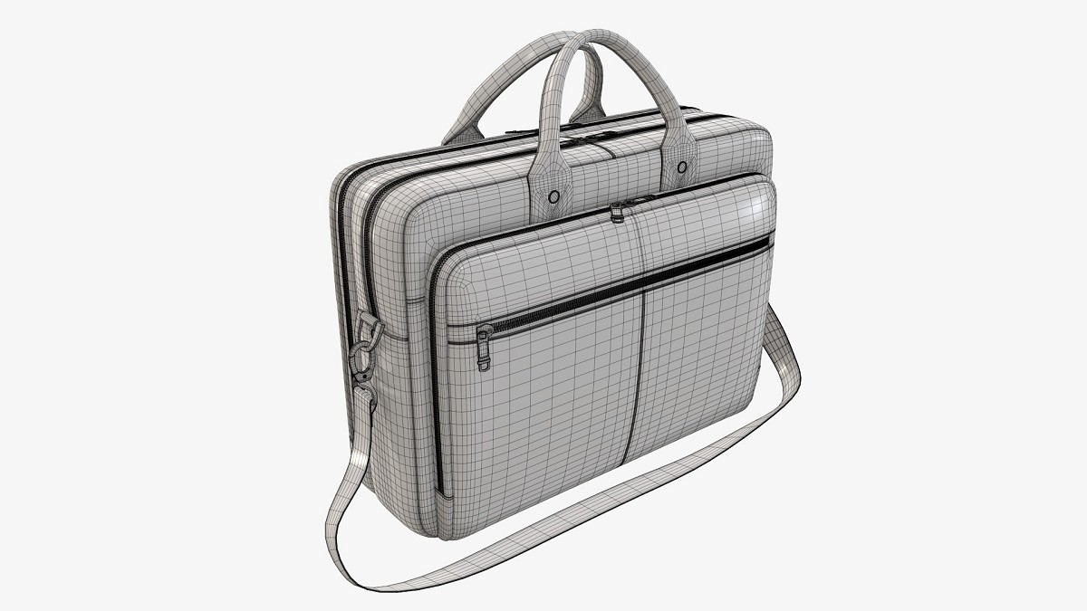 Leather laptop briefcase shoulder travel bag handbag 02