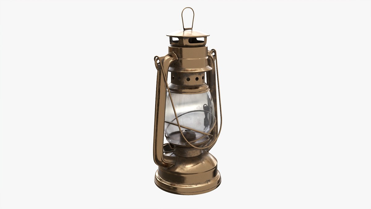 Old Metal Kerosene Lamp 1