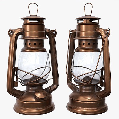 Old Metal Kerosene Lamp 2