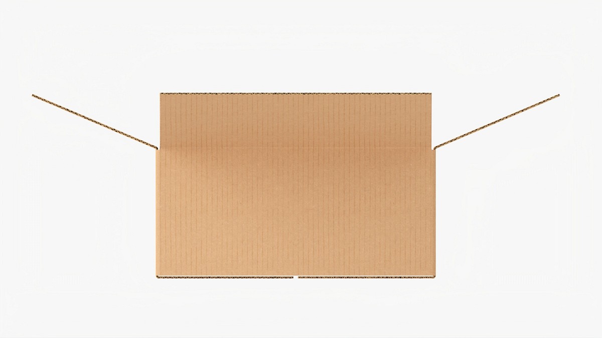 Open Cardboard Box Mockup 1