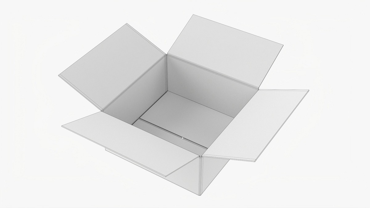 Open Cardboard Box Mockup 02