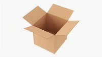 Open Cardboard Box Mockup 03