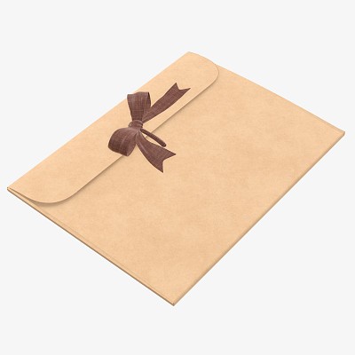 Gift envelope bow mockup