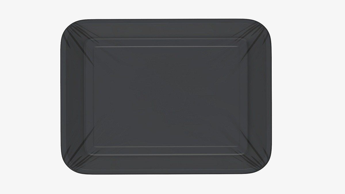 Plastic food container box tray with foil mockup 01