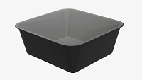 Plastic food container box tray with foil mockup 04