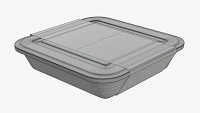 Plastic food container box tray with label mockup 01