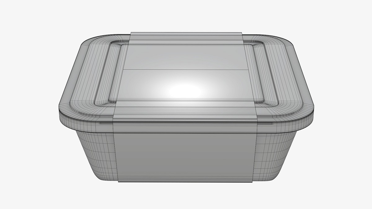 Plastic food container box tray with label mockup 02