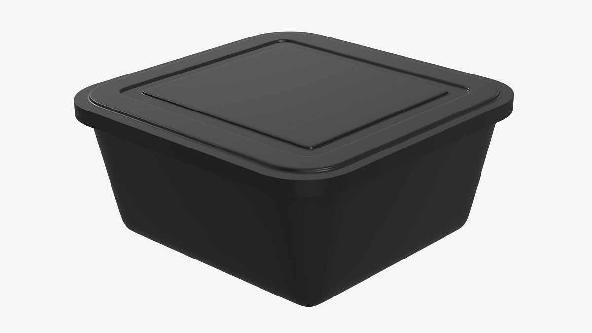 Plastic food container box tray with label mockup 03