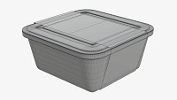 Plastic food container box tray with label mockup 03