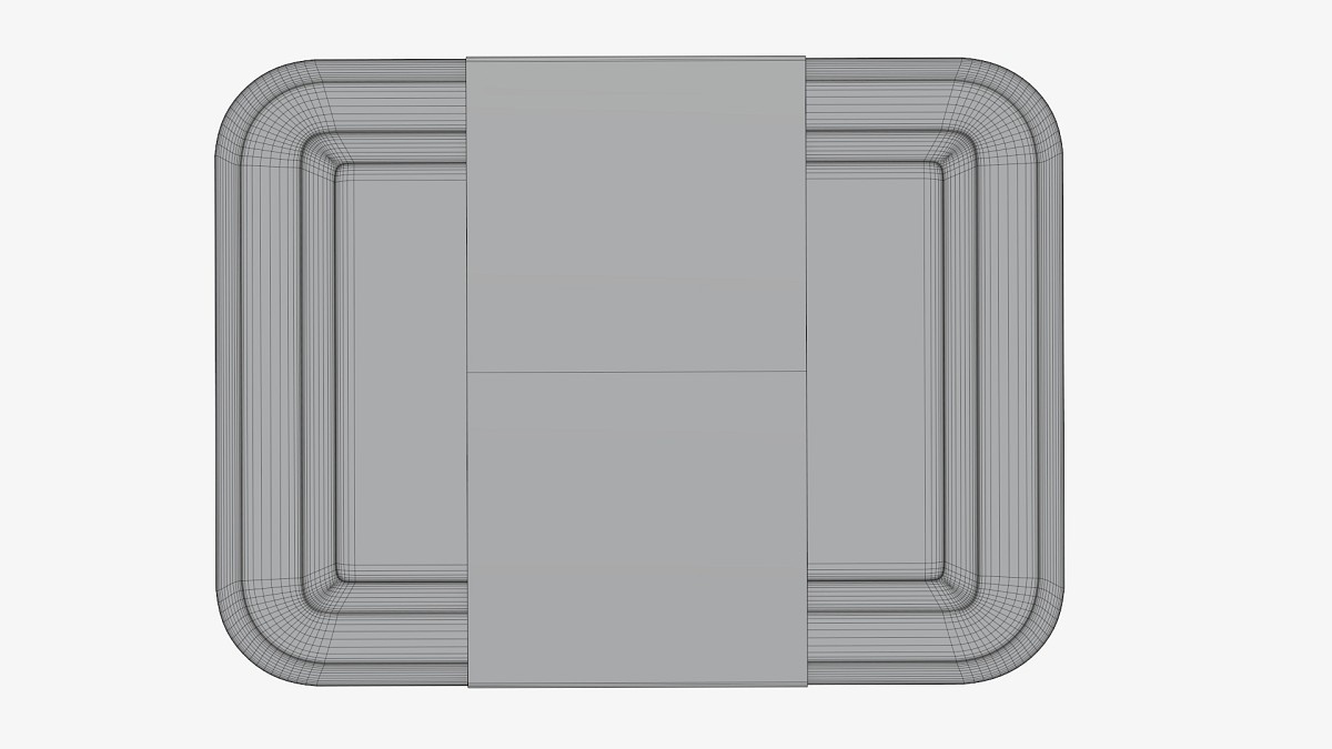Plastic food container box tray with label mockup 05