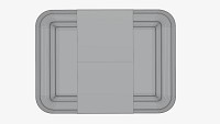 Plastic food container box tray with label mockup 05