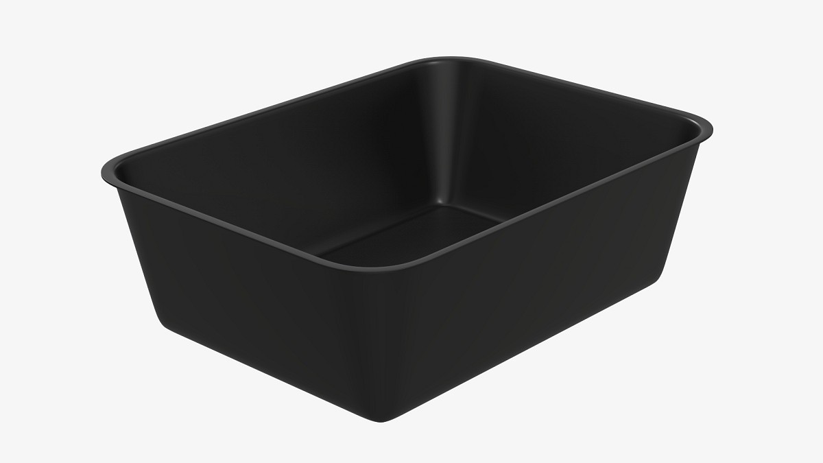 Plastic food container box tray with label mockup 06