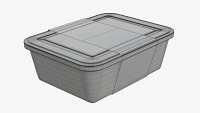 Plastic food container box tray with label mockup 06