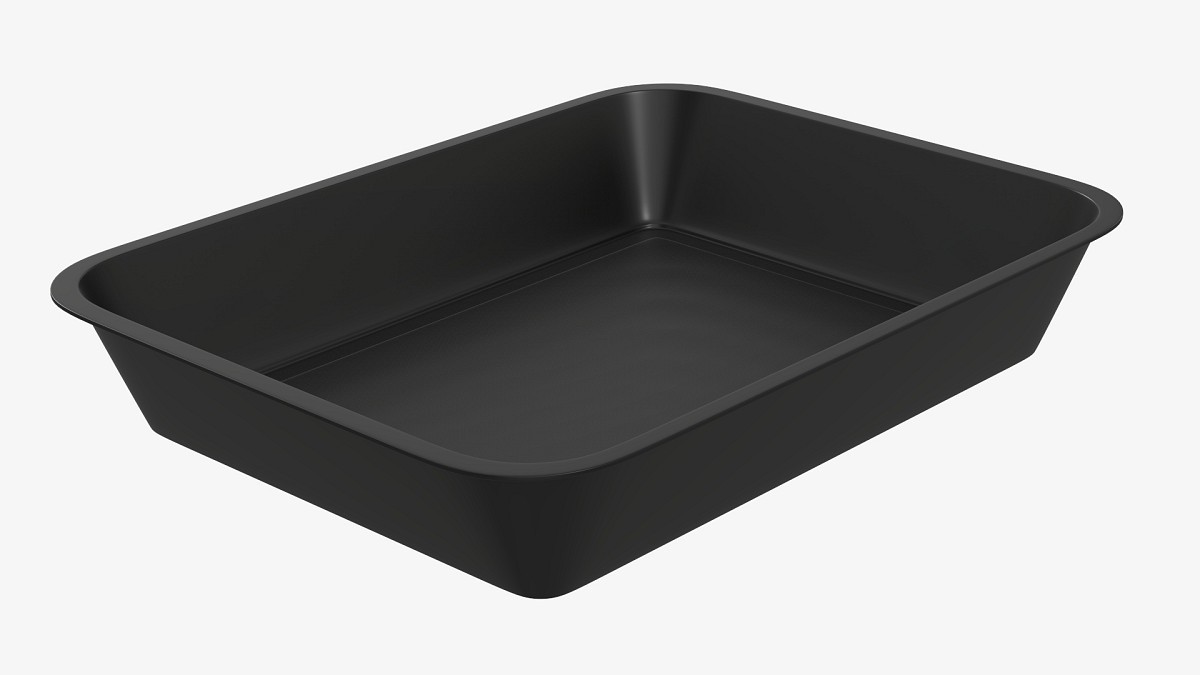 Plastic food container box tray with label mockup 07