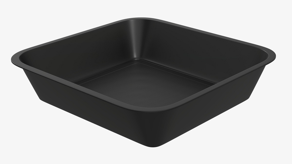 Plastic food container box tray with label mockup 09