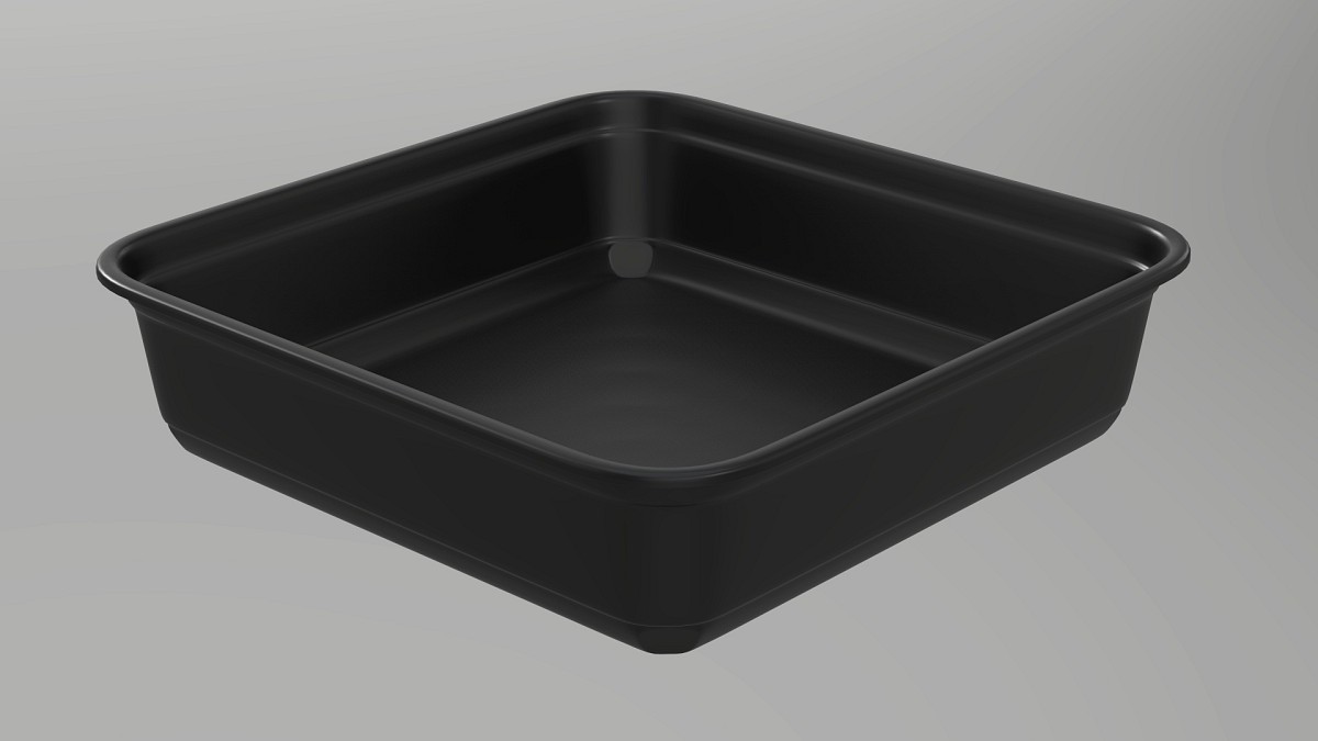 Plastic food container box tray with label mockup 15