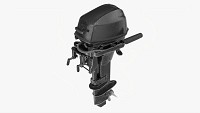 Portable Outboard Boat Motor With Folded Tiller Used