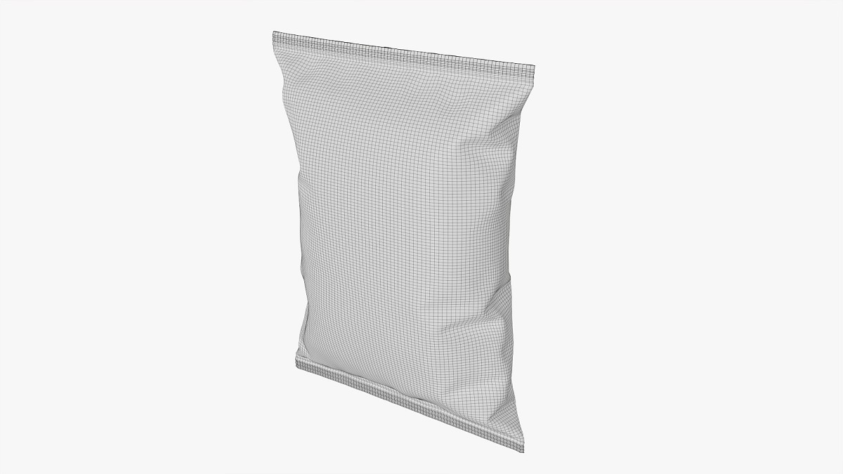 Potato chips medium package with folds 01 mockup