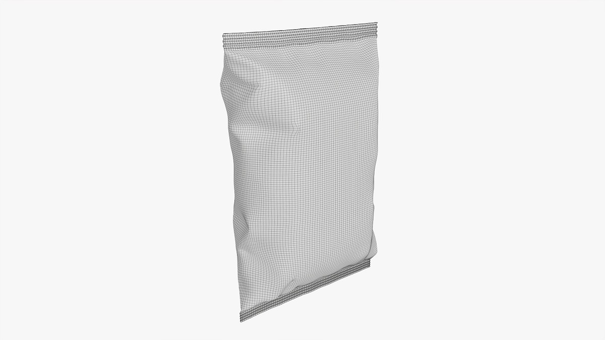 Potato chips small package with folds mockup