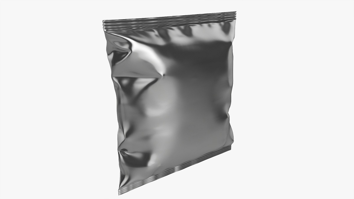 Potato chips small square package with folds mockup