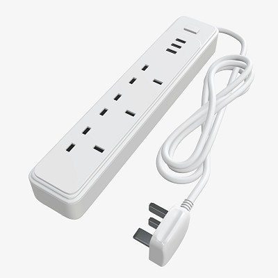 Power strip UK USB white